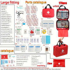 Multifunctional Lifesaving First Aid Kit - Comprehensive and Portable for Home, Car, Camping and Hiking - 2 Sizes, with Basic Lifesaving Tools - Campus Ready and Disaster Response