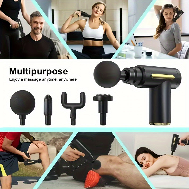 6-Speed Home Body Massager with Vibrating Electric Function, Portable Gym Bag, Multi-Use for Legs, Head, Neck, Waist, Back, USB Rechargeable Neck Membrane Gun