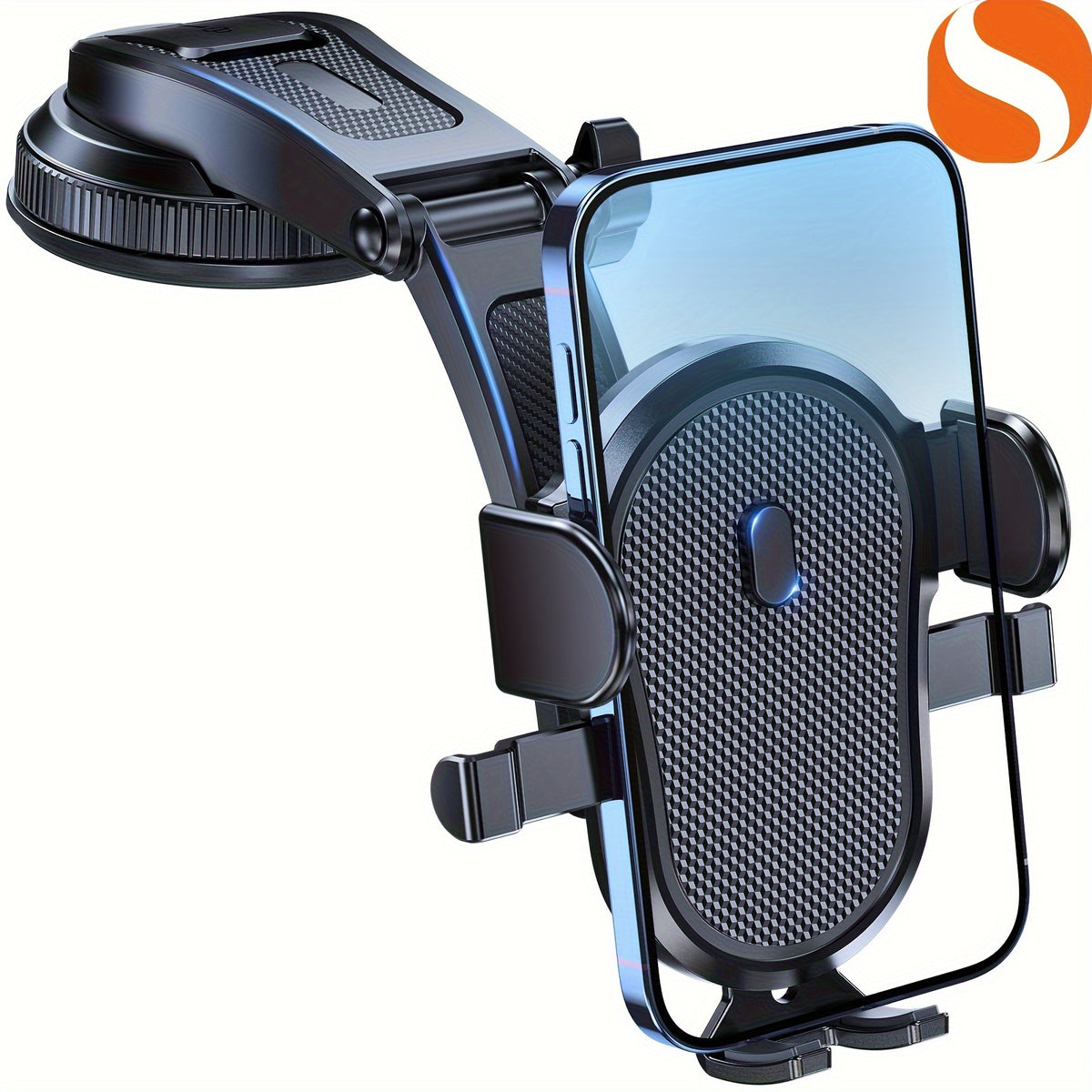 SOLIGU Universal Car Phone Holder - 360° Rotatable Mobile Phone Mount Cradle with Suction Cup, Fit for iPhone, Android and All Phones, Easy Adjustable and Secure Phone Mounting