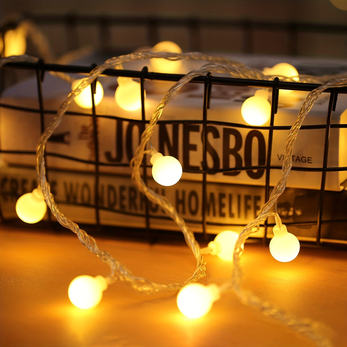 1pc Globe String Light, 10/20/30/40/80 Led Fairy Light, Usb Power, Camping Outdoor Universal Lamp, For Indoor And Outdoor Party Wedding Garden Tree Bedroom Ramadan Valentine's Day Decoration