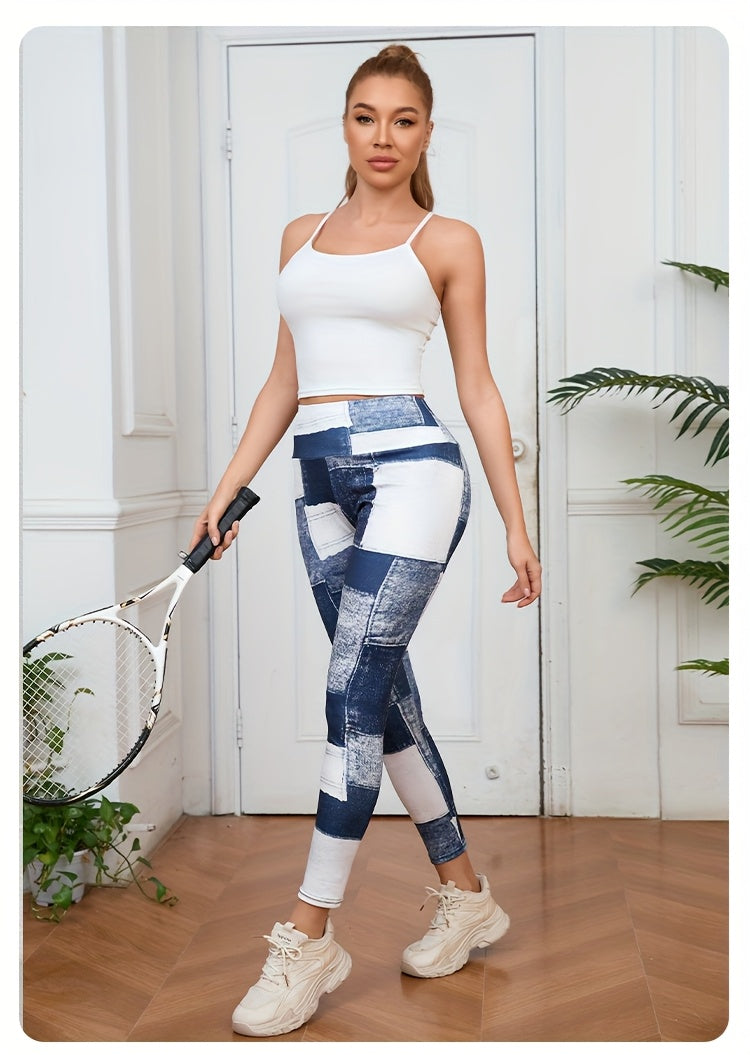 Women's Outdoor Sports Recommended Plaid Print Long Pants, Polyester and Elastane Blend, Machine Washable - Spring/Summer, 2024 Hot Deal, Plaid Print, Outdoor Sports, Women's Pants