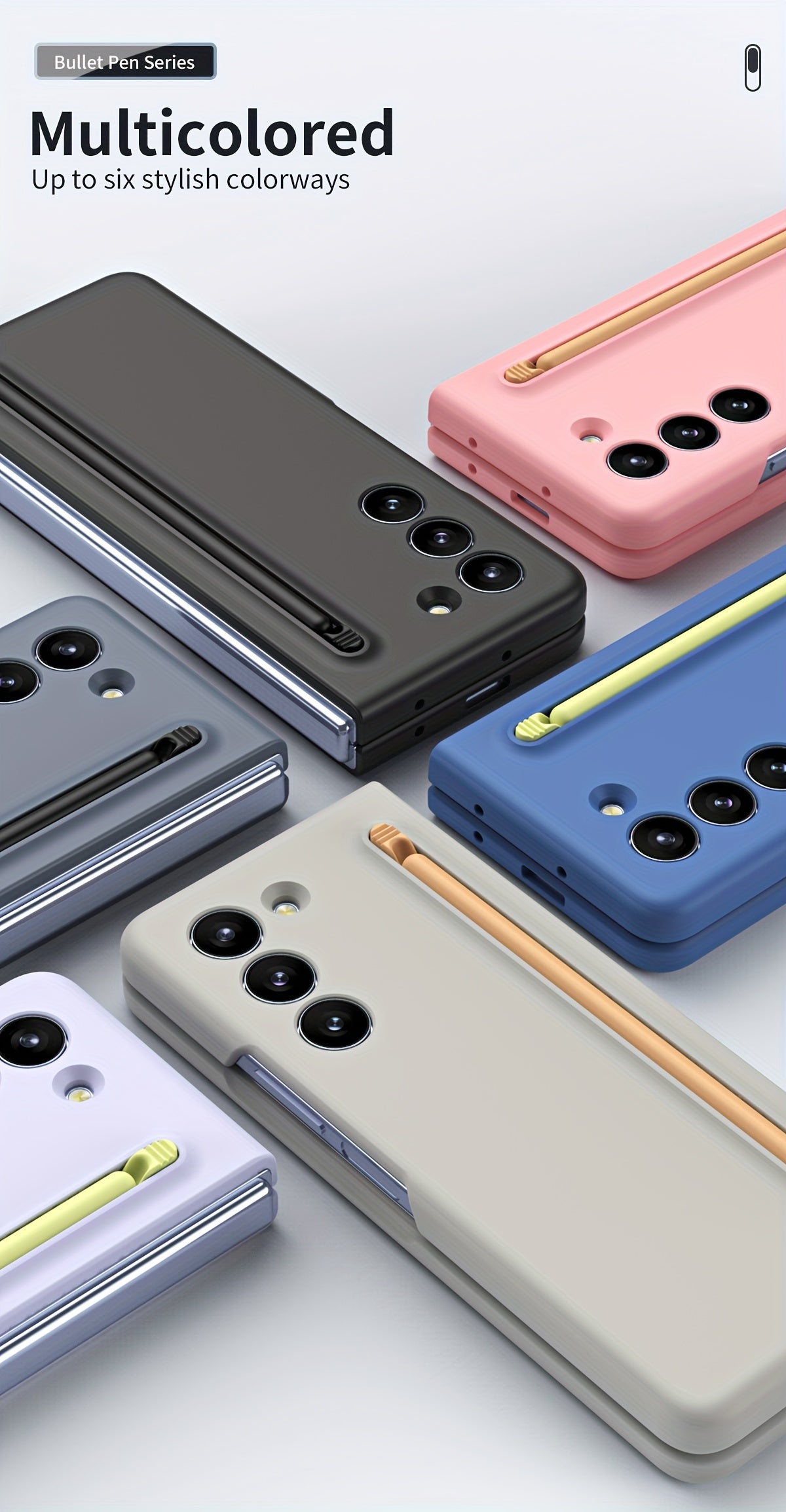Suitable For Samsung Z Fold5 phone case with Spen Stylus Drop Proof for Samsung Galaxy Zfold 5 Slim folding case with built-in pen slot with stylus