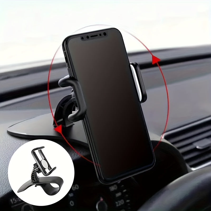[1pc Universal Phone Holder Mount] dolwao 1pc Universal Car Phone Holder Mount Clip Dashboard Easy Installation Non-Slip Stand for iPhone, for Xiaomi, Oppo, for VIVO, for SamSung, OnePlus - Durable ABS Material, No Battery Re