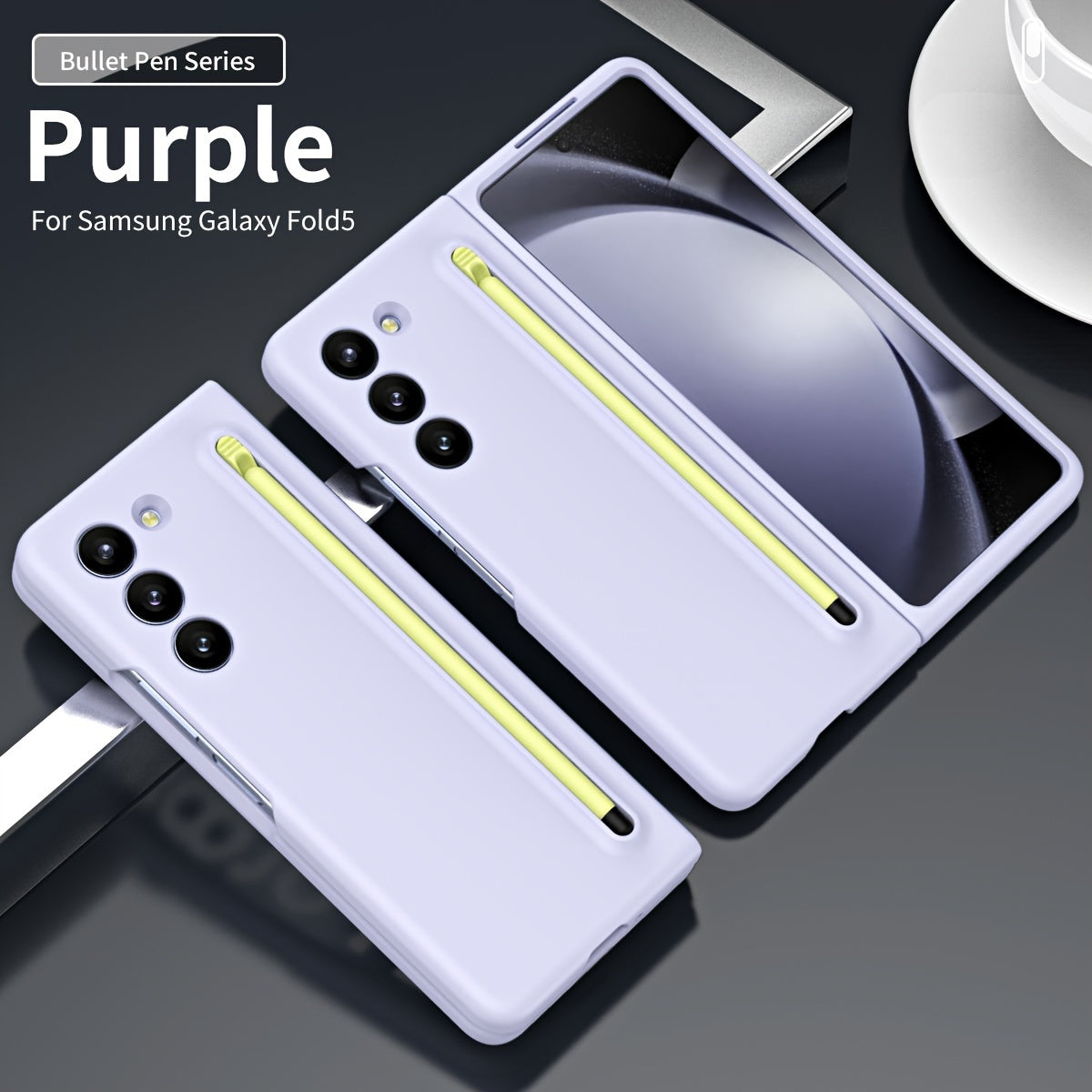Suitable For Samsung Z Fold5 phone case with Spen Stylus Drop Proof for Samsung Galaxy Zfold 5 Slim folding case with built-in pen slot with stylus