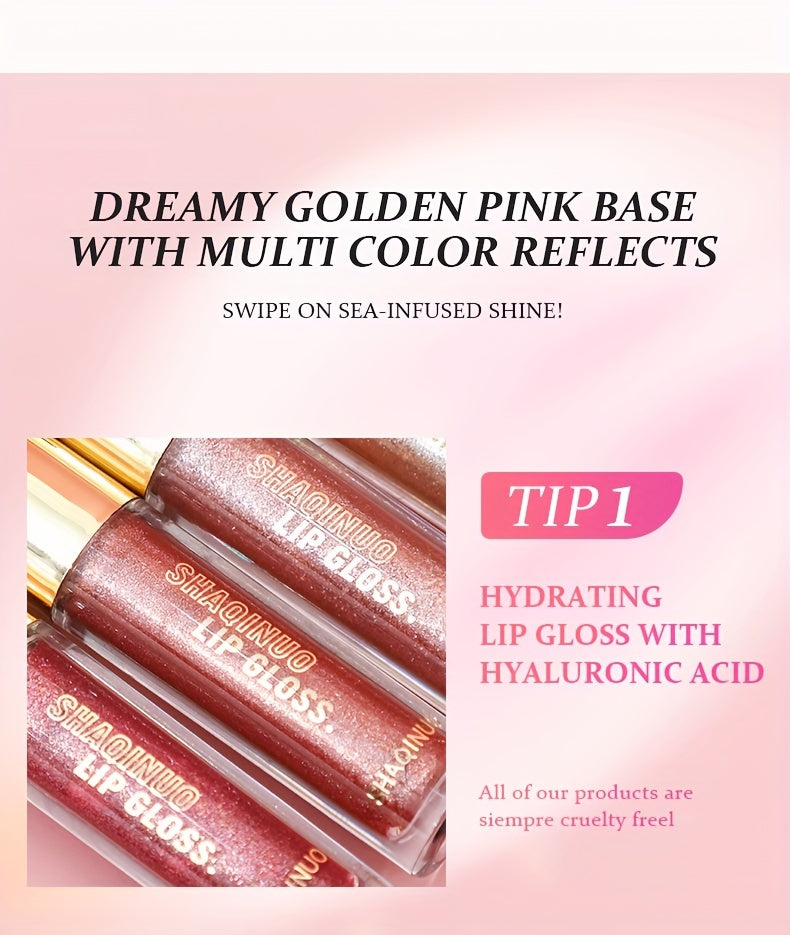 Shimmering Berry-Shade Lip Gloss - Moisturizing & Nourishing, Anti-Crack for All Skin Types, Perfect for Fall/Winter