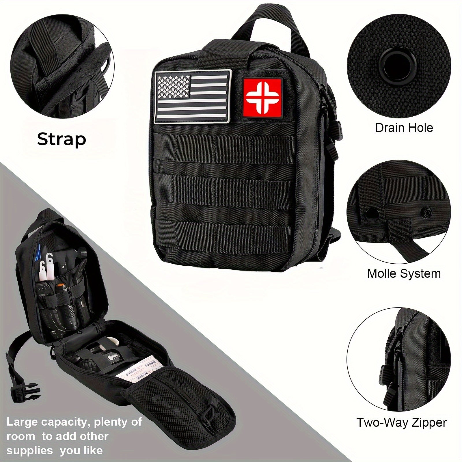 148-in-1 Professional First Aid Kit - Durable Nylon Construction, Normal Waterproof, and MOLLE Bag - Perfect for Outdoor Enthusiasts, Camping, Hiking, and Exploring - Ideal Gift for Boyfriend, Husband, and Father on Fathers D