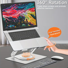 360° Swivel Laptop Stand For Desk, Ergonomic Adjustable Notebook Computer Riser Holder With Larger Heat-Vent, Compatible For MacBook Pro/Air, HP, Dell, Lenovo (10-17")