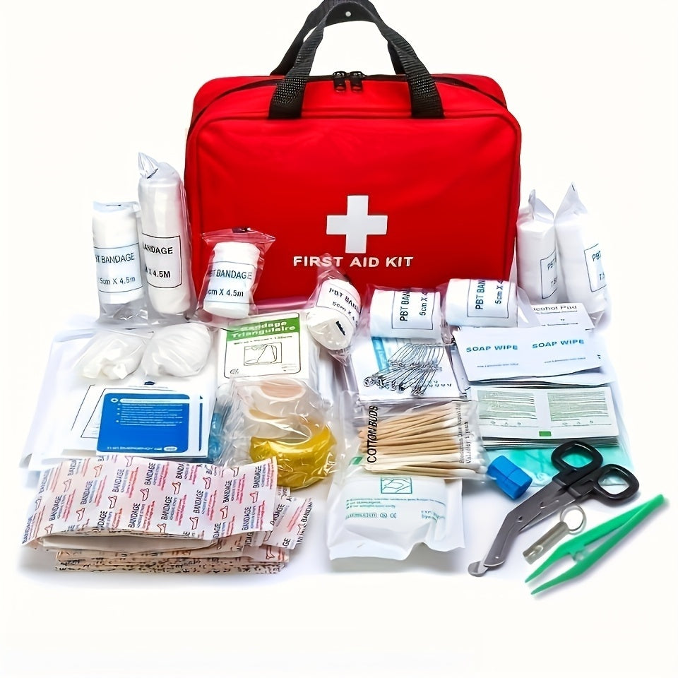 2-Size Fully Portable Multi-Functional Life-Saving First Aid Kit - Suitable for Home, Car, Camping, Hiking, Campus Preparation, and Disaster Response - Including Basic Life-Saving Tools