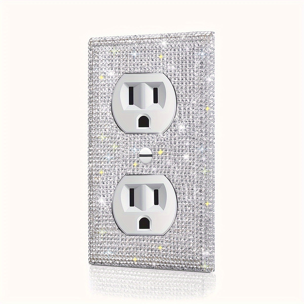 1pc Flashing Silvery Rhinestone Light Switch Cover Shiny Crystal Sparkling Wall Plate Decorative Lamp Switch or Outlet Socket Wall Plate Cover Toggle Switch Plate Cover