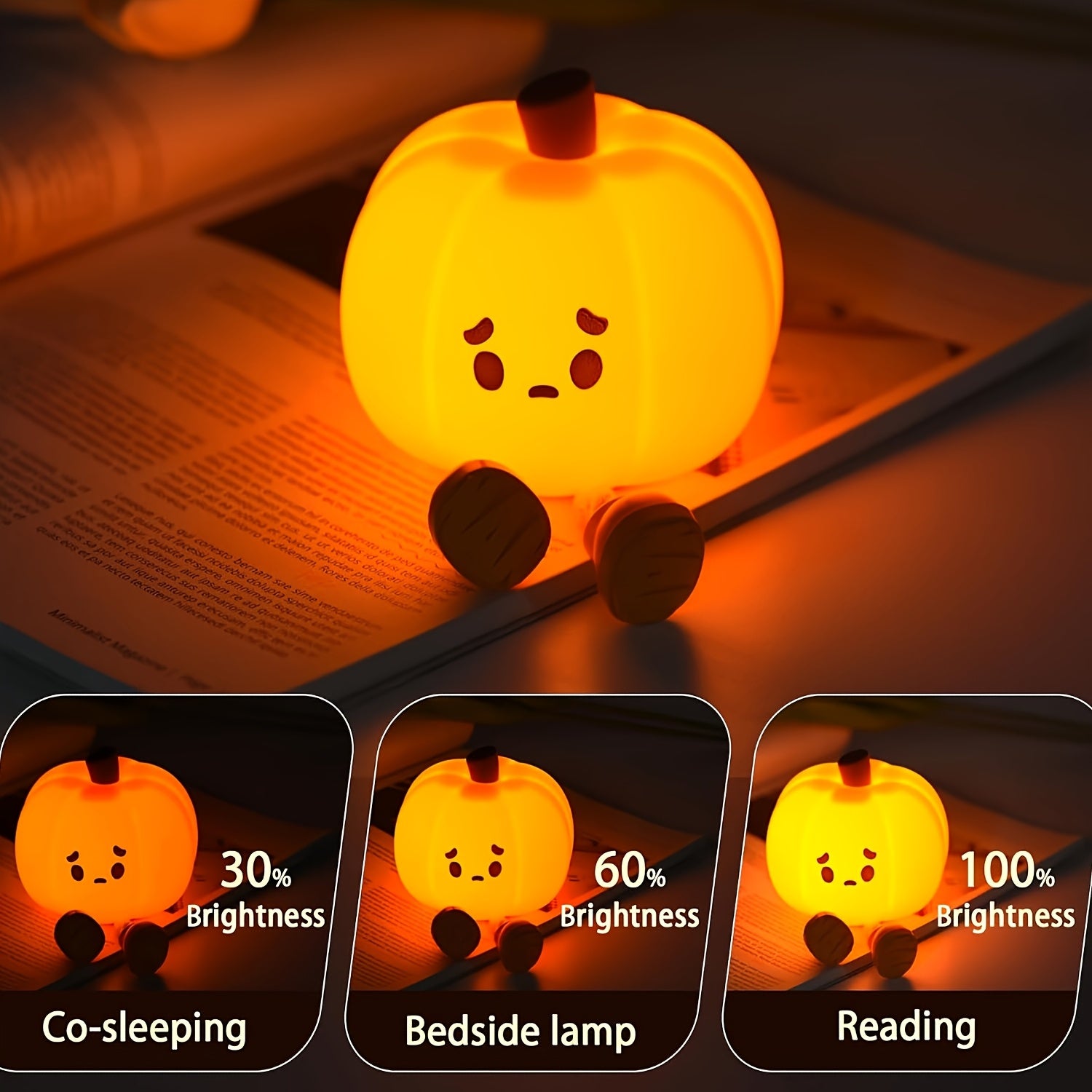 Cute Pumpkin Night Light, General Purpose Novelty Lighting, Halloween Decoration, Suitable for Lighting Up The Room, Bedside Table Night Light, Home Bedroom Living Room Decorations, Luminarias, Room Lighting, Festive Lighting