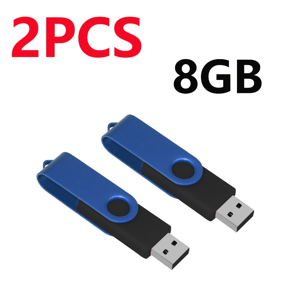 2pcs High-Speed USB 2.0 Flash Drives - Metal Pen Design, Secure Storage for PC/Laptop/Tablet/Mobile Phone, Car Audio & Game Console Compatible - Sizes: 8GB to 64MB