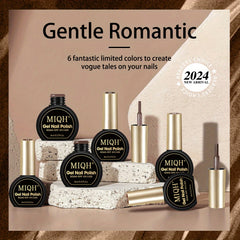MIQH 2025 New Fashion Comfort 6pc Nail Polish Set Brilliant Dark Brown Gel Nail Polish Set Quick Dry Nail Polish Finger Nail Polish Bulk Nail Polish Diy Nail Art Salon Home Gift for Women Girls.Nails Set for Valentineaposs Da