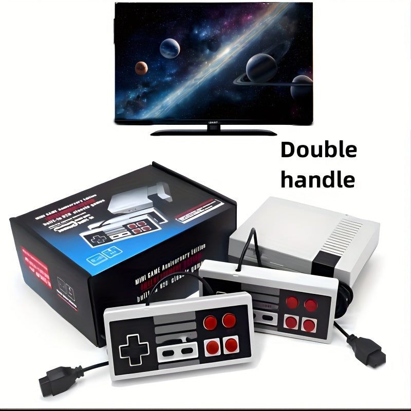 Best Home Gift Wired Mini Two-Player Entertainment System, Evoking Fond Memories - Red And White Design. Enjoy A Joyful Holiday With Your Family.