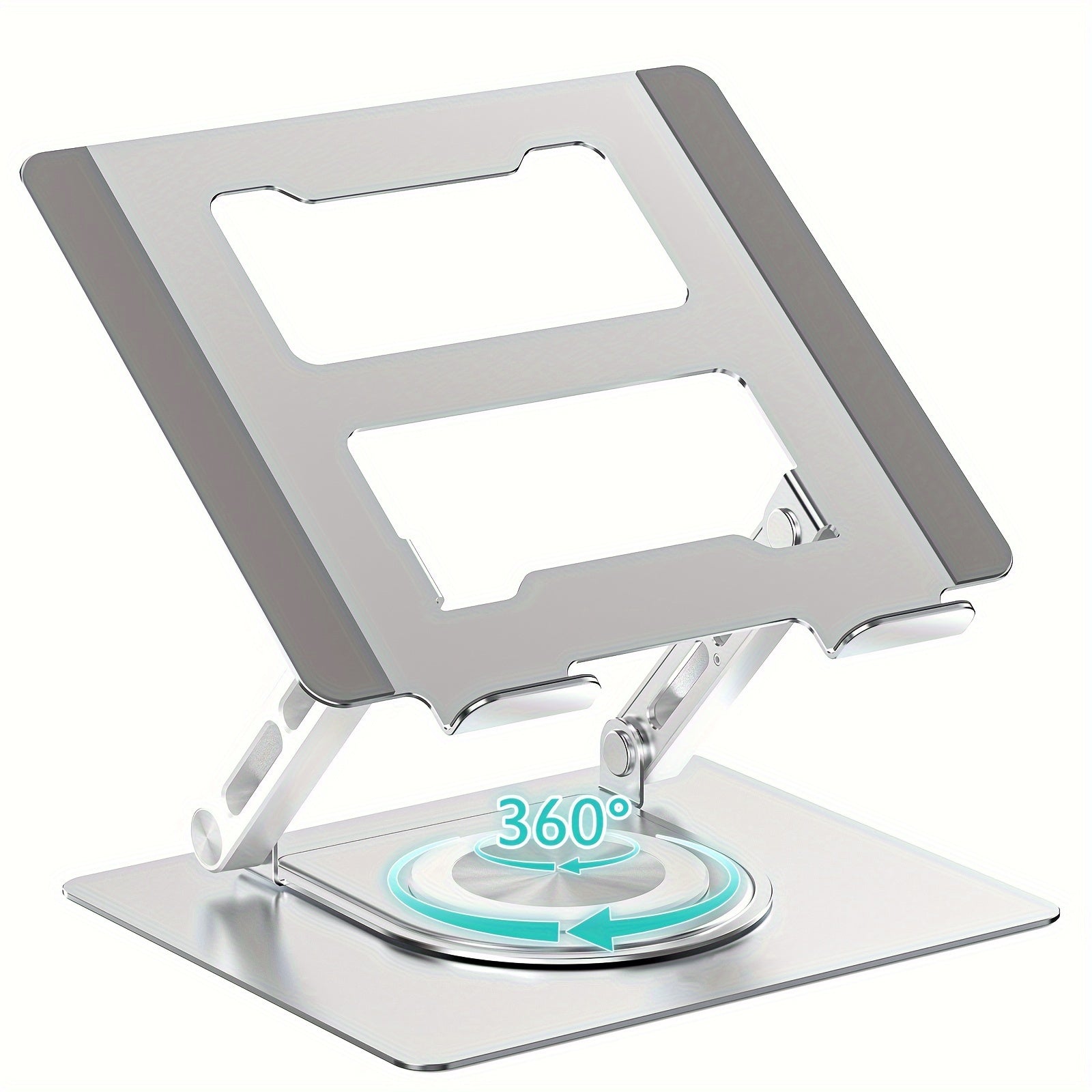 360° Swivel Laptop Stand For Desk, Ergonomic Adjustable Notebook Computer Riser Holder With Larger Heat-Vent, Compatible For MacBook Pro/Air, HP, Dell, Lenovo (10-17")