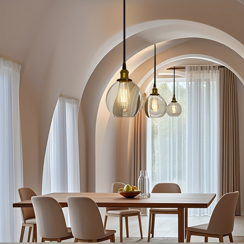 Modern Globe Pendant Light Fixture - Commercial Use, Transparent Kitchen Island and Dining Room, Hotel, Office Ceiling Light, Ceiling Light Fixture, Easy to Install Hardware (Bulbs Not Included) - Home Gift, Exquisite Gift