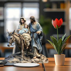 2D Flat, 1pc Bohemian Acrylic Nativity Scene Sun Catcher - 8.66"x7.8" Tabletop Christmas Decoration, Multipurpose Bright Holiday Ornament for Home and Office, Best for Christmas