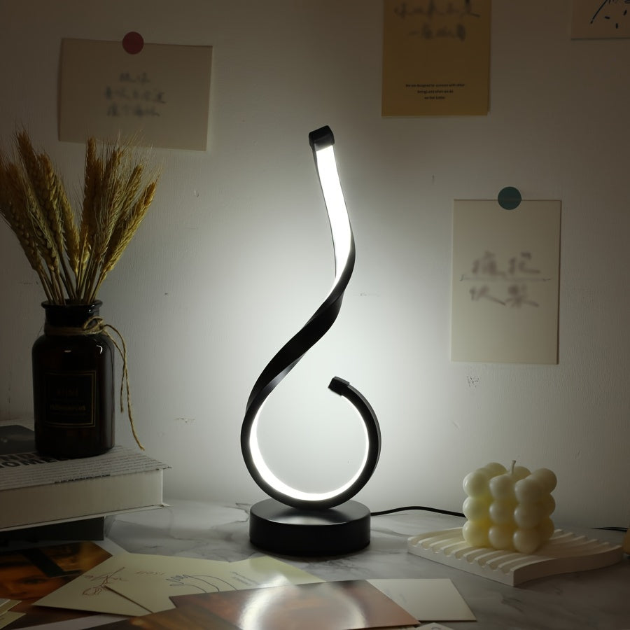 1pc Modern USB Three-Color Dimming Iron Table Light, Simple Desktop Decorative Lamp with Adjustable Brightness