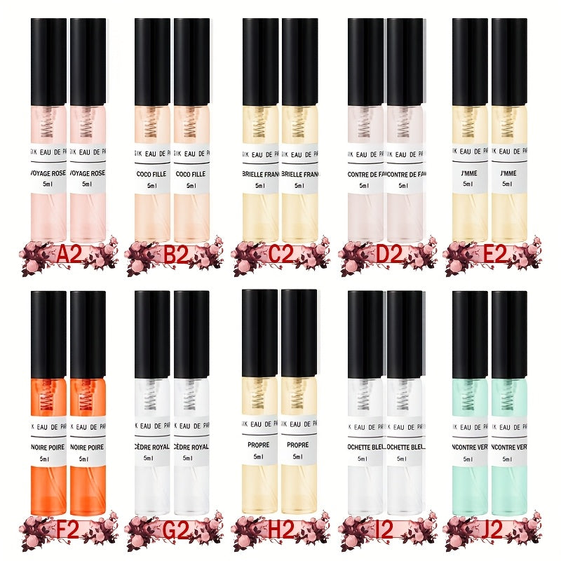 20 Pack Perfume Gift Set For Woman, Perfume De Hombre Set, 0.17oz Mini Perfume, Travel Perfume, Long-lasting Fragrance, Floral Oriental Fruity Fougere Green Chypre Aromatic New Year Perfume Gift Must Haves Cheap Girly Stuff U