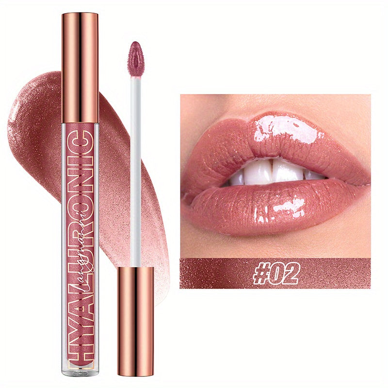 8 Colors Hyaluronic Acid Glitter Lip Gloss, Moisturizing And Nourishing Lip Glaze, Long Lasting Waterproof High Pigmented Lip Gloss Valentine's Day Gifts For Music Festival