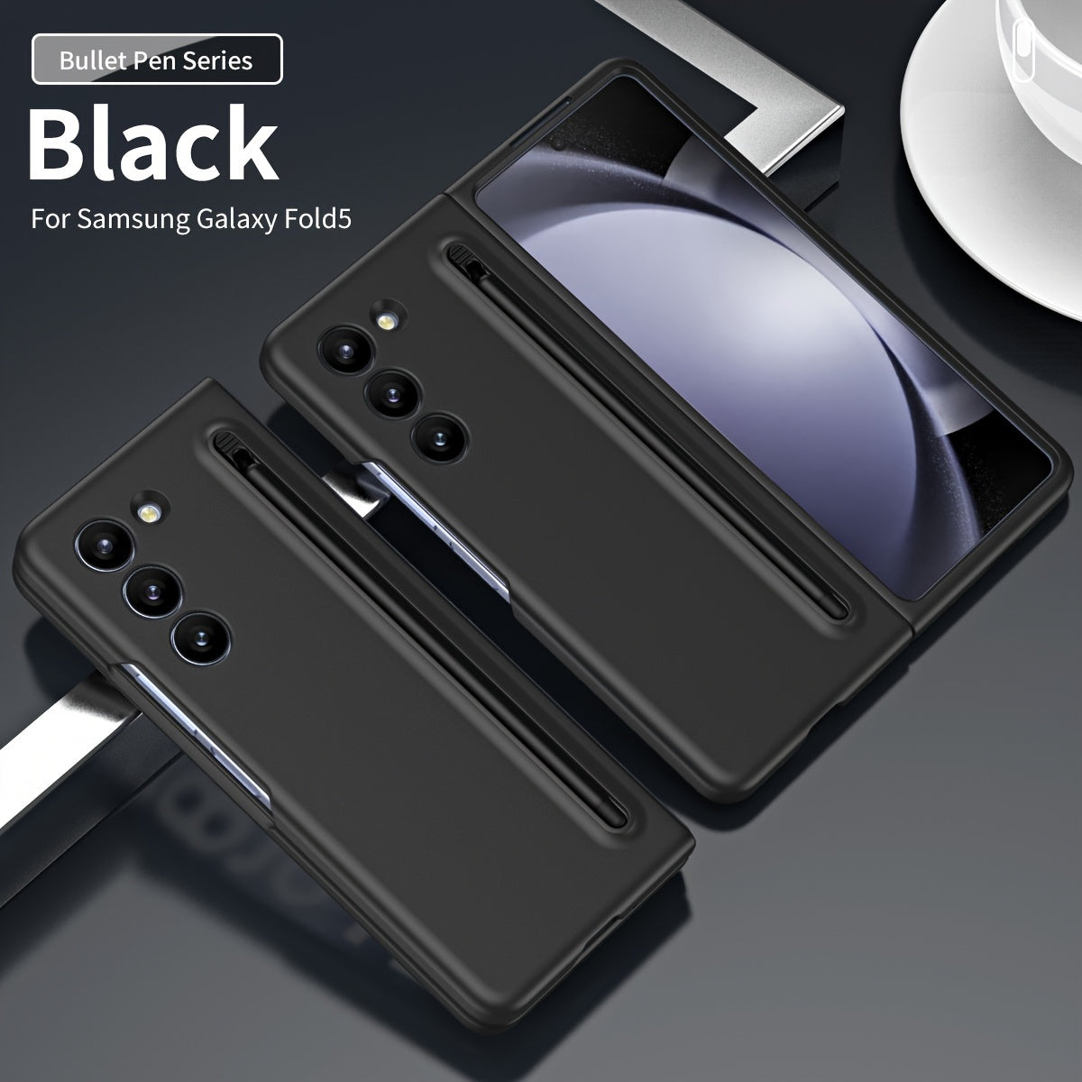 Suitable For Samsung Z Fold5 phone case with Spen Stylus Drop Proof for Samsung Galaxy Zfold 5 Slim folding case with built-in pen slot with stylus