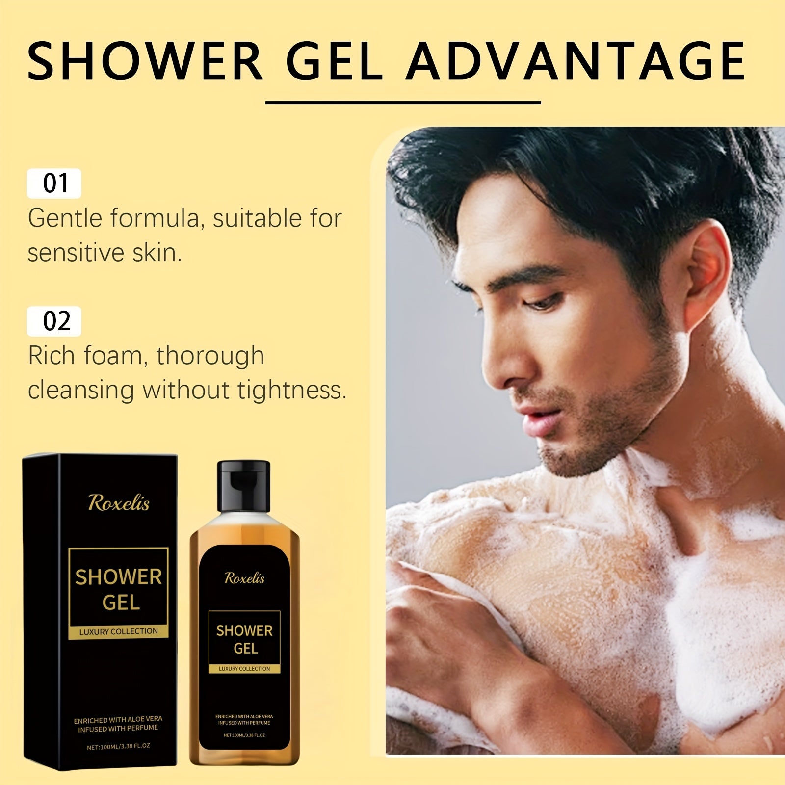 1pc/ 2pcs Men's Perfume Body Wash, Containing Lemon Oil And Aloe Leaf Extract, Gently Cleanses The Body, Leaving A Lasting Fragrance On The Beige, with A Fresh Scent. Suitable for Christmas And Halloween Parties, New Product