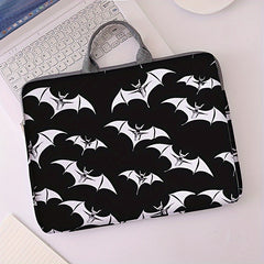 1pc Bat Printed Notebook Computer Bag, Simple Briefcase, Notebook Computer Protective Bag, Laptop Tablet Commuter Briefcase, File Storage Bag