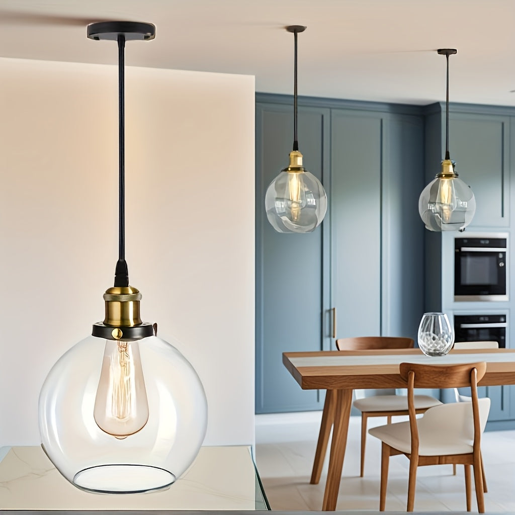 Modern Globe Pendant Light Fixture - Commercial Use, Transparent Kitchen Island and Dining Room, Hotel, Office Ceiling Light, Ceiling Light Fixture, Easy to Install Hardware (Bulbs Not Included) - Home Gift, Exquisite Gift
