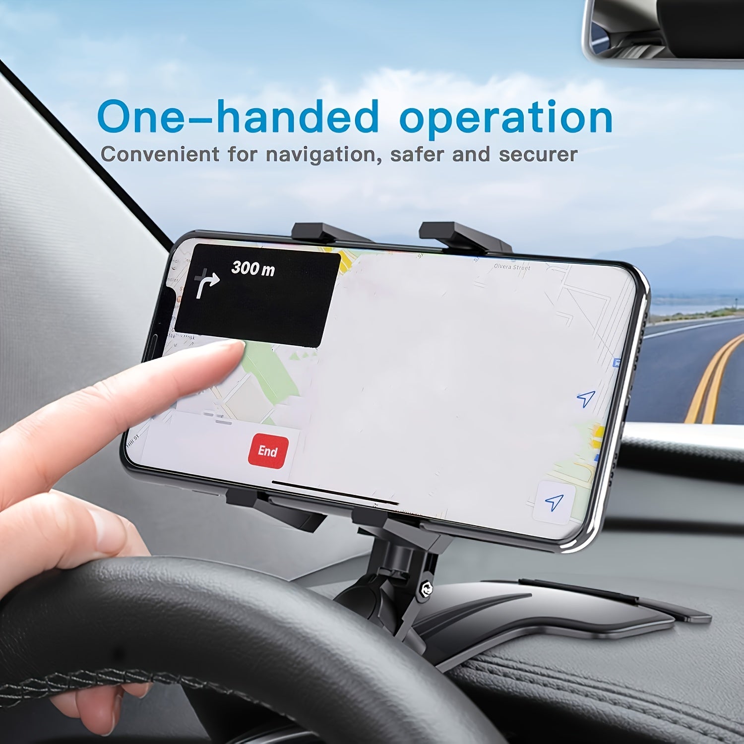 Universal Car Phone Holder Mount, 360 Degrees Rotation Dashboard Phone Holder, Car Phone Mount For IPhone, Samsung, Google, Nokia, And 3TB 7" Smartphones