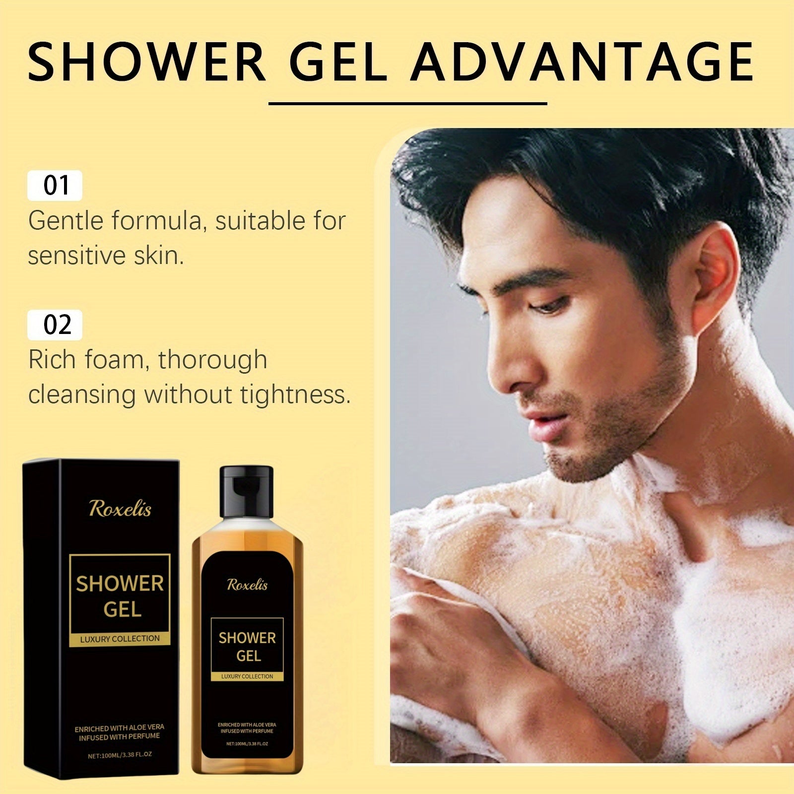 1pc/ 2pcs Men's Perfume Body Wash, Containing Lemon Oil And Aloe Leaf Extract, Gently Cleanses The Body, Leaving A Lasting Fragrance On The Beige, with A Fresh Scent. Suitable for Christmas And Halloween Parties, New Product