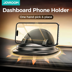 Joyroom Universal Car Phone Holder - ABS Material, 360° Rotatable Dashboard Mount, One-Handed Operation, Super Strong Grip, Upgraded Silicone Design for Secure Phone Placement