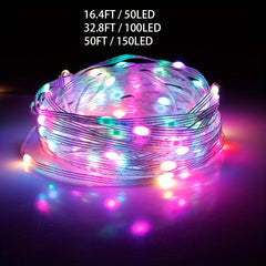 IP65 Waterproof RGB+IC Light With USB Infrared Remote Control Intelligent Wireless LED Fairy Light Christmas Light APP Control Music Synchronization Color Changing LED Strip Light With Remote Control LED Strip Light Mobile Ap
