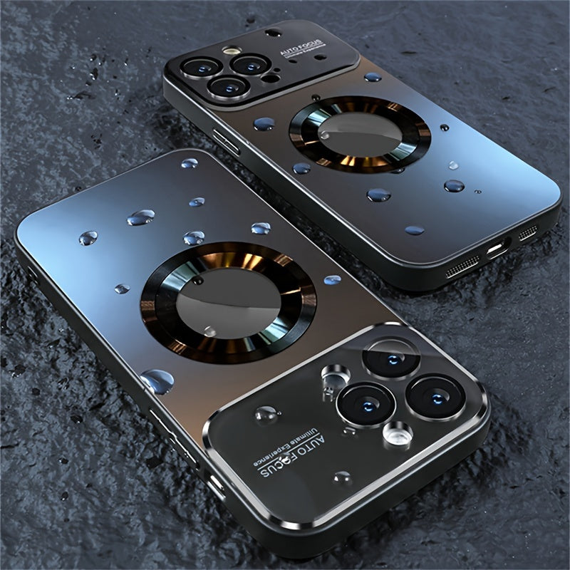 Luxury Matte Magnetic Wireless Charging Phone Case for Iphone 15 14 13 12 11 Pro Max 15 Pro Case with Glass Lens Protector Soft Bumper Shockproof Cover