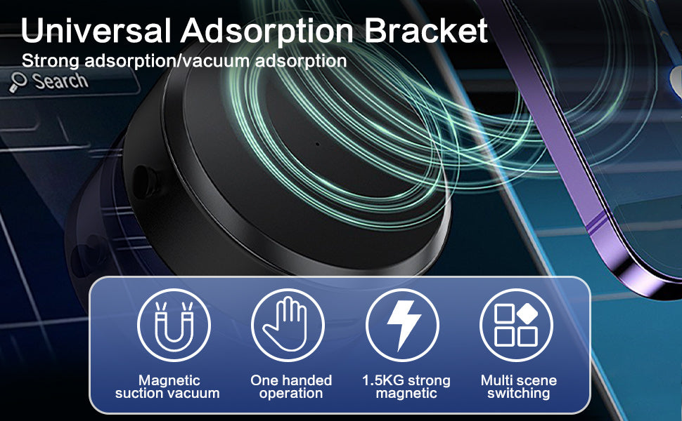 Support magnétique pour téléphone portable, 360 ° Support de téléphone portable de voiture magnétique de rotation, support de téléphone de voiture magnétique d'aspiration d'air