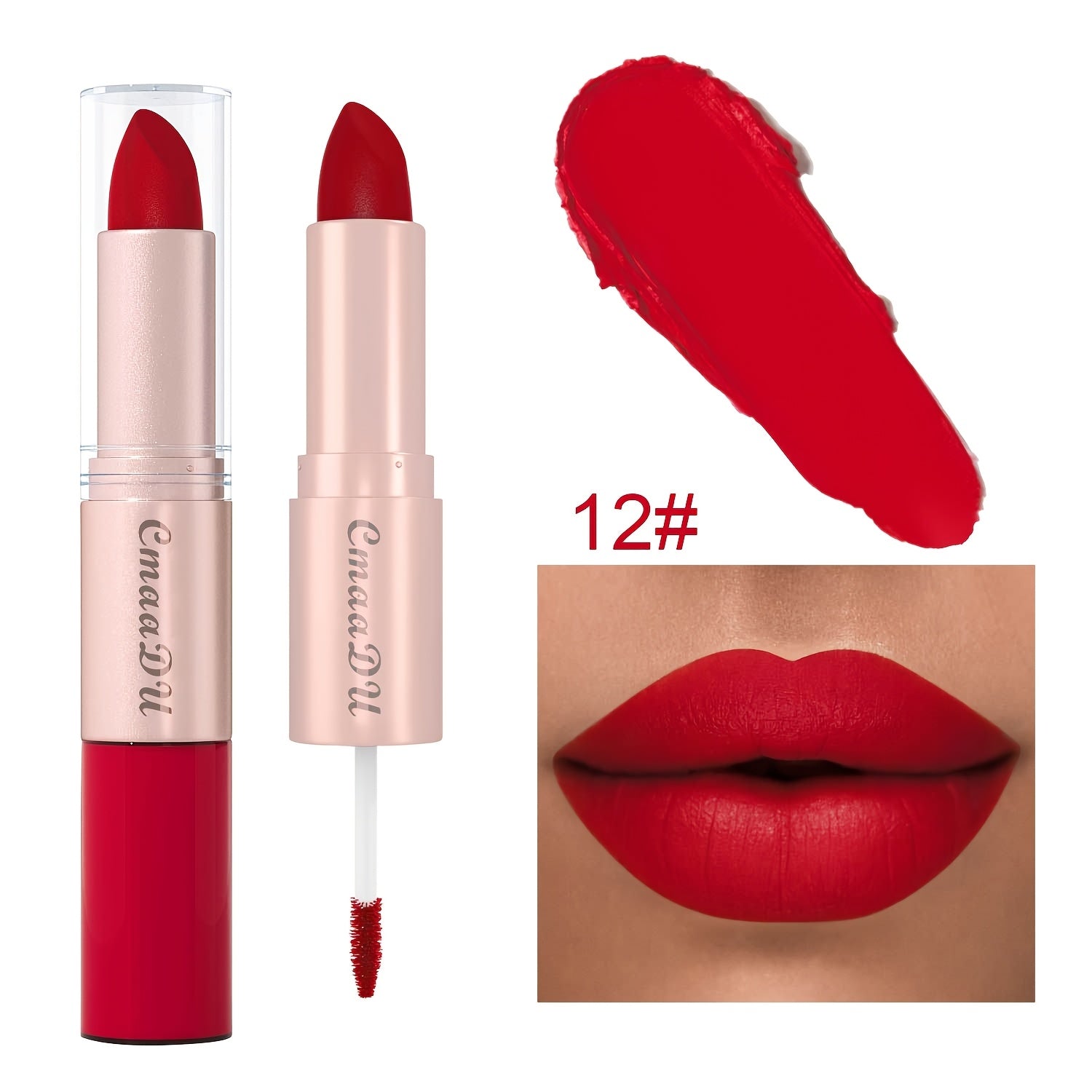 4pcs Matte Lipstick Waterproof, Durable, Easy to Apply, Hard to Take Off, Stain Resistant Liquid Lipstick Lip Gloss, Matte 2-in-1 Lip Makeup