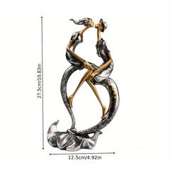 1pc, Elegant Romantic Couple Sculpture, Resin Craft, Creative Living Room TV Cabinet Bedroom Decor, Modern Home Decor