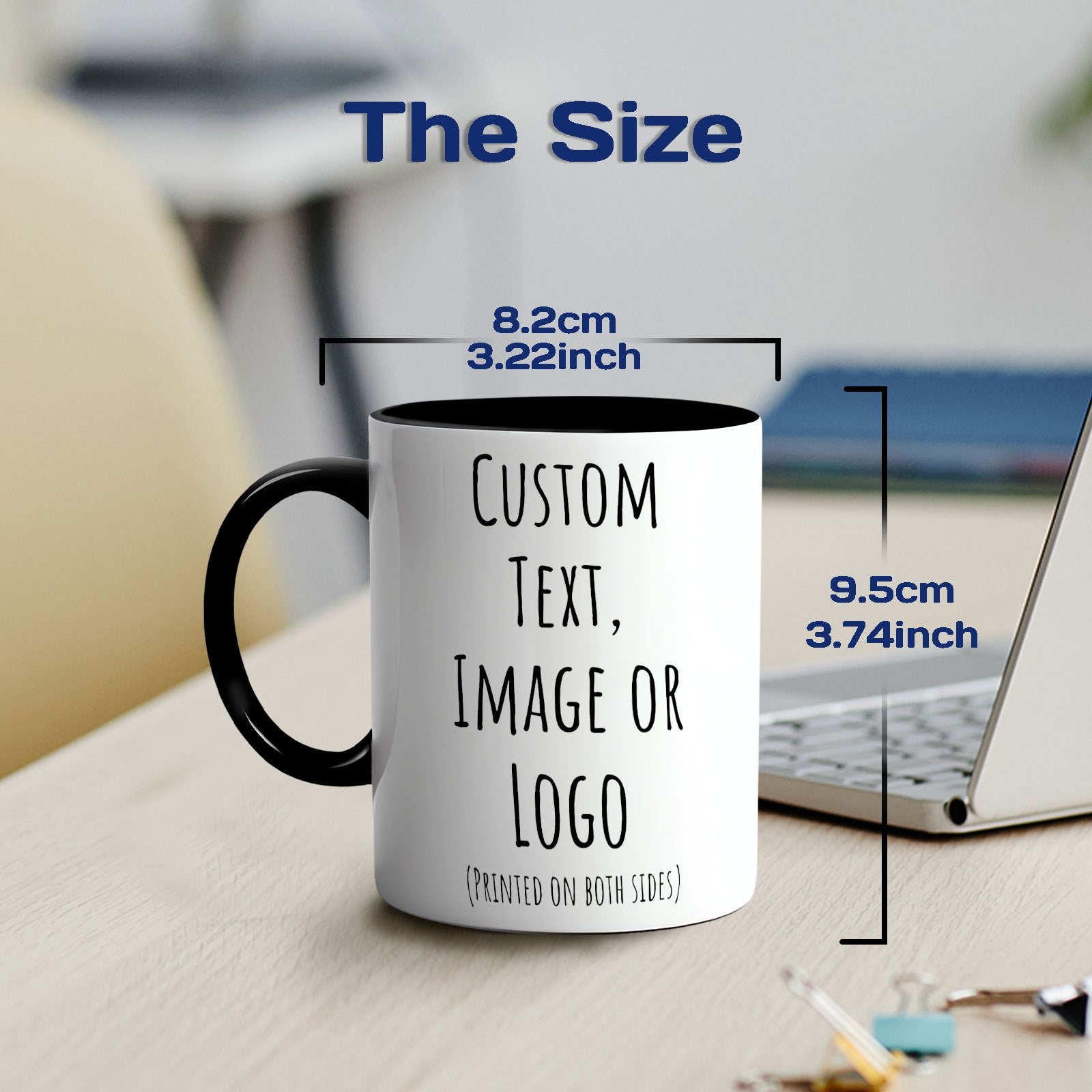 1 Custom Mug 11oz - Personalized coffee mug with custom photo, text and logo - 100% food safe, dishwasher and microwave safe - Perfect gift for Christmas, Mother's Day, Father's Day, couples, men and women - Unique and though