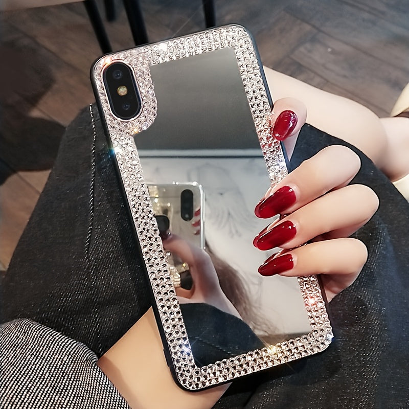 Fashionable And Luxurious Minimalist Makeup Mirror Phone Case Suitable for Iphone 17 Pro Max / 16 Plus.