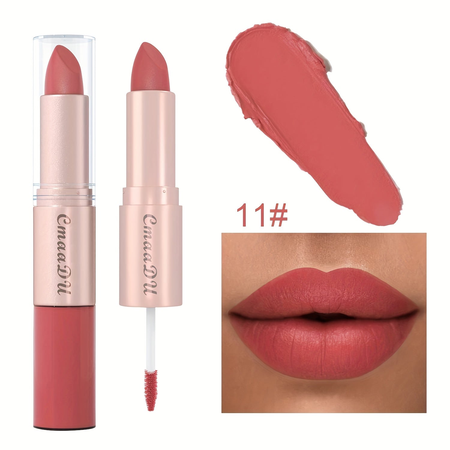 4pcs Matte Lipstick Waterproof, Durable, Easy to Apply, Hard to Take Off, Stain Resistant Liquid Lipstick Lip Gloss, Matte 2-in-1 Lip Makeup