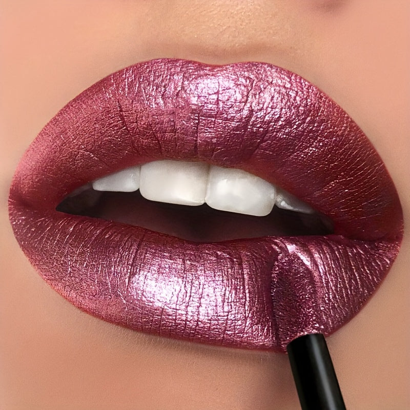 Luxurious Shimmer Glitter Lip Gloss - Moisturizing, Long-Lasting Diamond Shine for All Skin Types, Berry Hue
