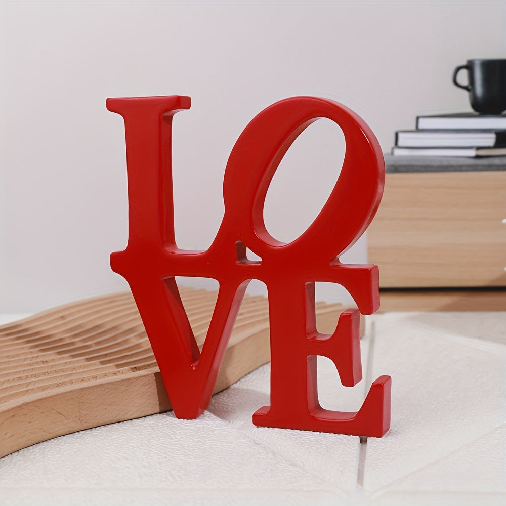 Charming Resin 'Love' Letter Decor - Classic Style, Battery-Free Holiday Ornament, Christmas Home Decor