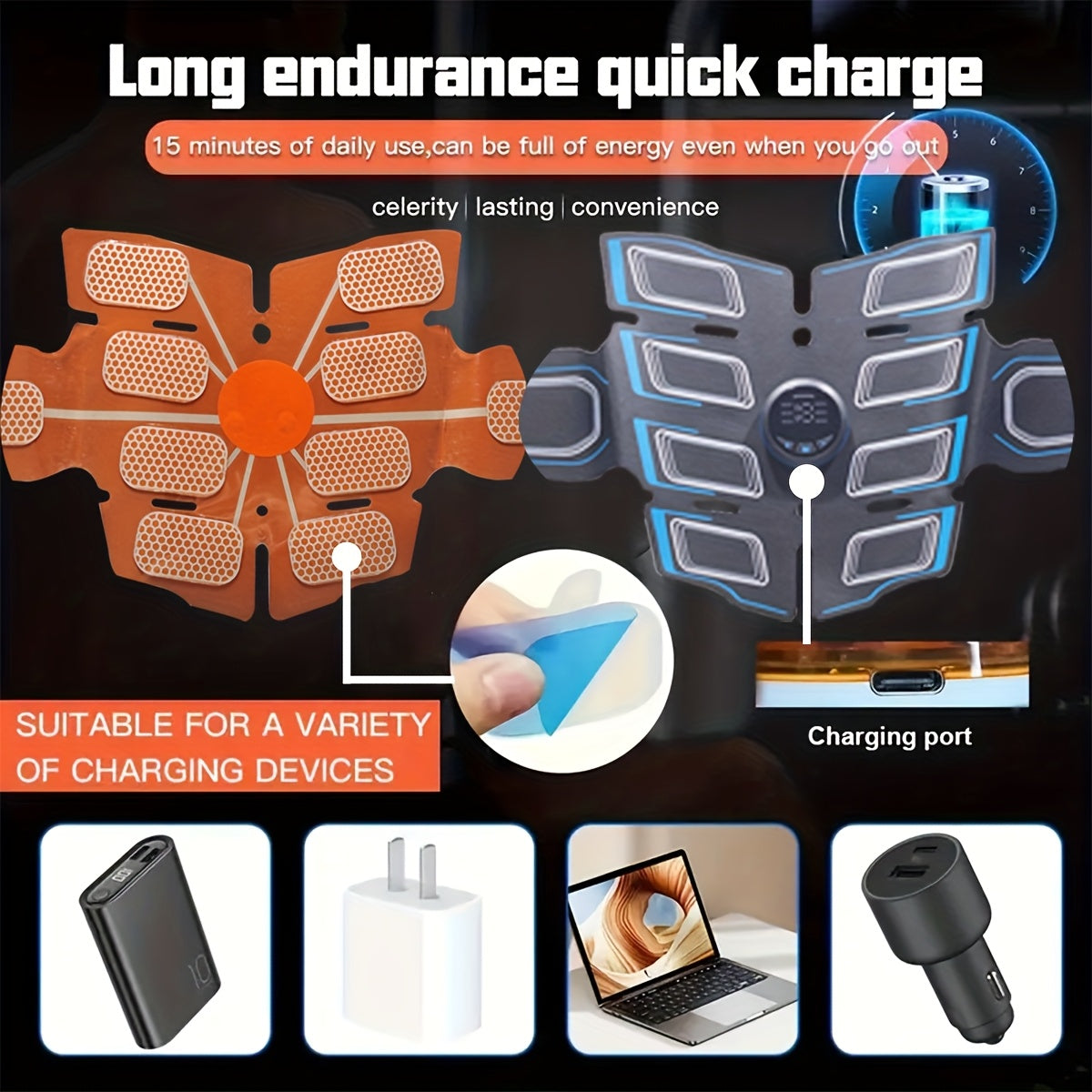 EMS Fitness Massage Belt, EMS Muscle Training Stimulator, EMS Low Frequency Physiotherapy Instrument, 6 Modes Of 18 Intensity Levels Of Rechargeable Massager, Christmas Gift, Muscle Massager, Multifunctional Body Massage, Mas