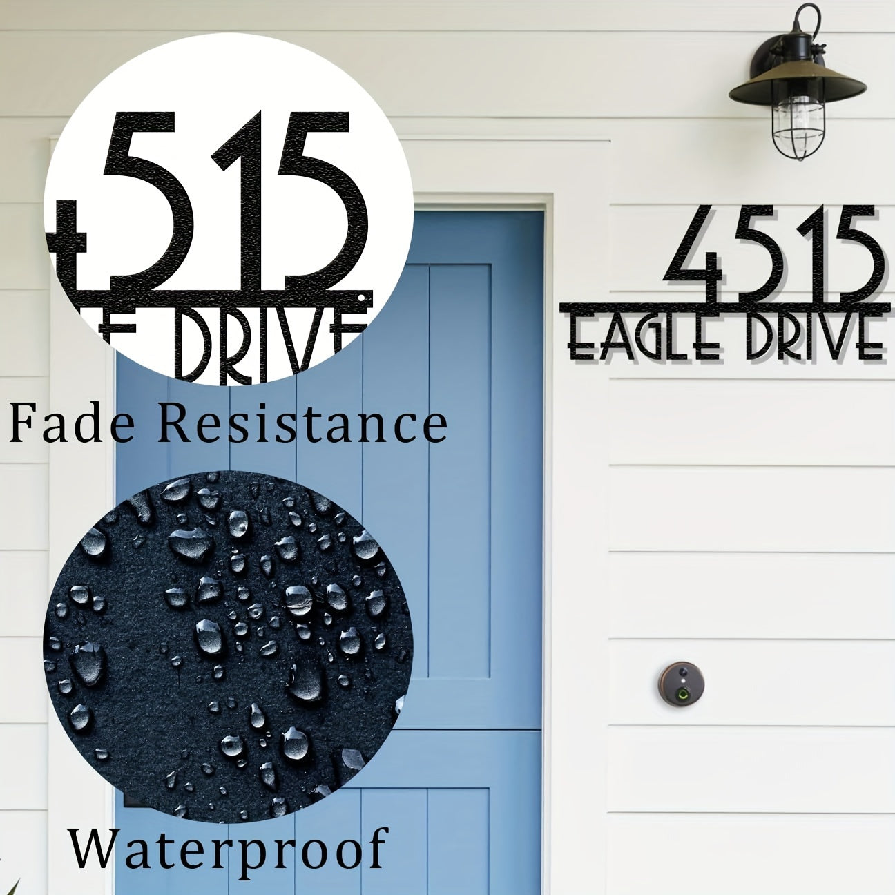 Customized Metal House Number Sign, Pine Ridge Road, Modern Outdoor Address Plaque, Wall Art Decor, Unique Handmade, New Home Gift, Decosis Brand, No Battery Needed, Wall-Mounted