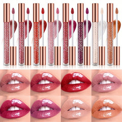 8 Colors Hyaluronic Acid Glitter Lip Gloss, Moisturizing And Nourishing Lip Glaze, Long Lasting Waterproof High Pigmented Lip Gloss Valentine's Day Gifts For Music Festival