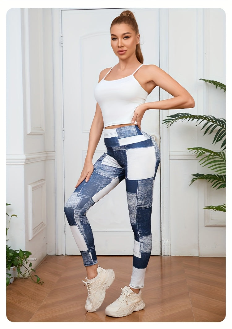 Women's Outdoor Sports Recommended Plaid Print Long Pants, Polyester and Elastane Blend, Machine Washable - Spring/Summer, 2024 Hot Deal, Plaid Print, Outdoor Sports, Women's Pants