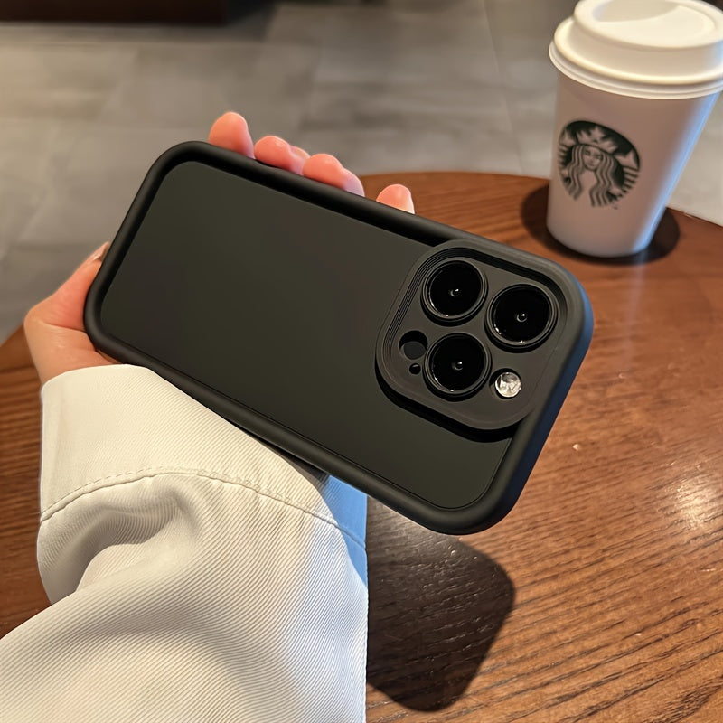 Luxurious Solid Color Shockproof Phone Case Compatible with Apple Iphone 15, 14, 13, 12, 11 Pro Max, 14, 15 Plus, Featuring Camera Protection And Accessory Coverage.