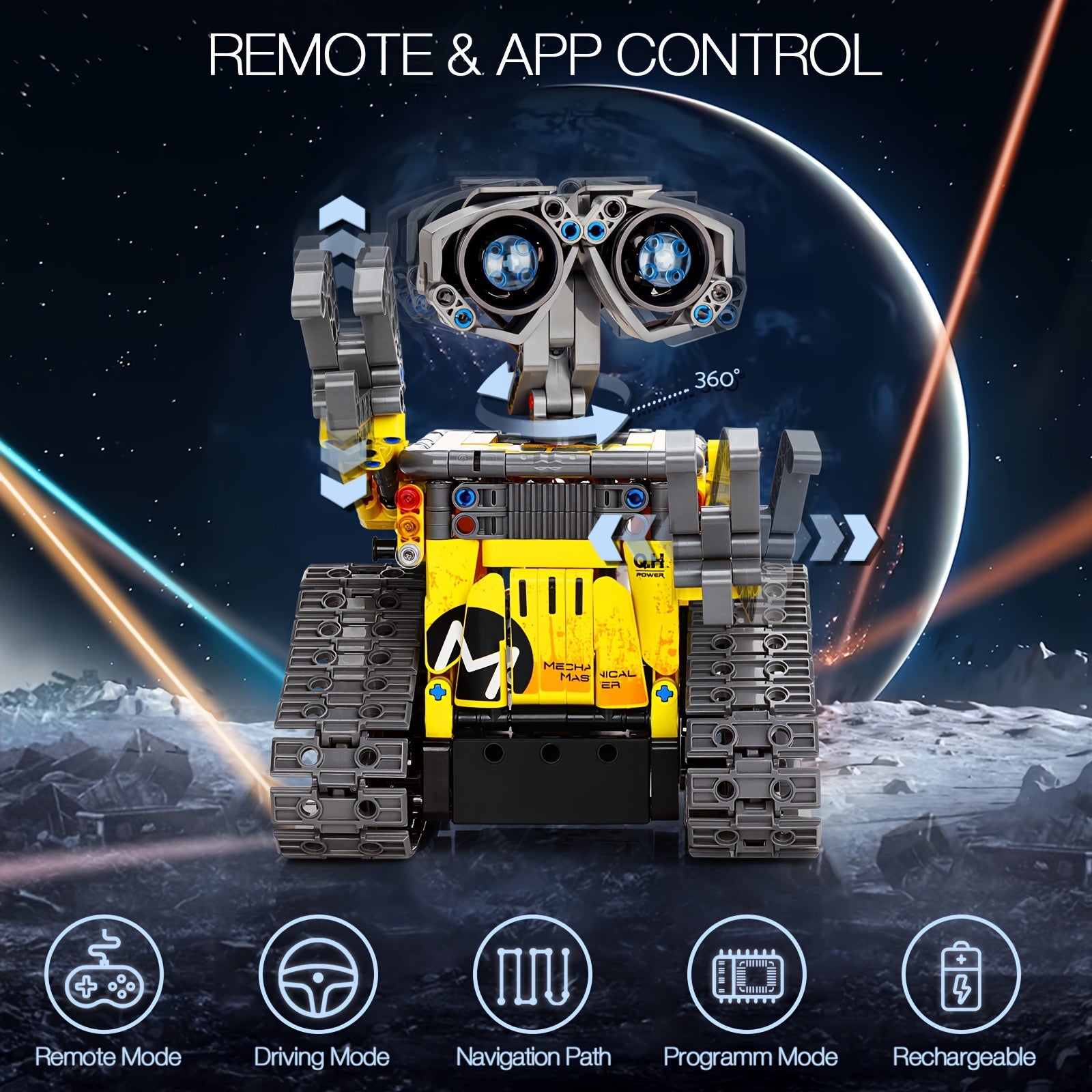 435-Piece Sillbird STEM Masterpiece - Building Toys Building Sets - Remote & APP Controlled 5-in-1 Wall Robot, Explorer Robot, Mech Dinosaur Toys Coding Set with Creative Learning, Halloween and Christmas Gift Ideas