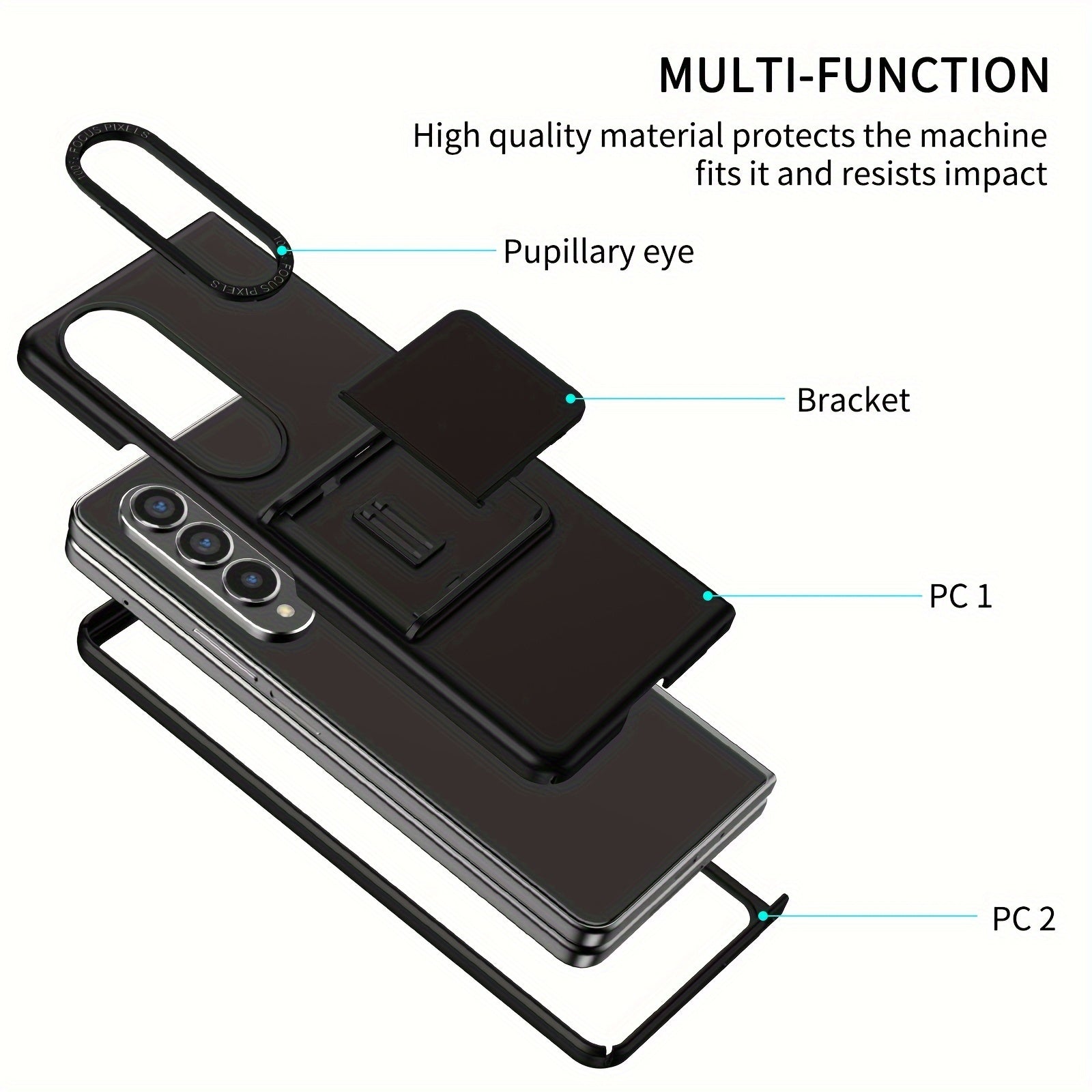 Suitable For Samsung Galaxy ZFold5/4 Phone Case Folding Screen Fold3 Gear Support ZFlip4/5 Anti-fall Protective Cover