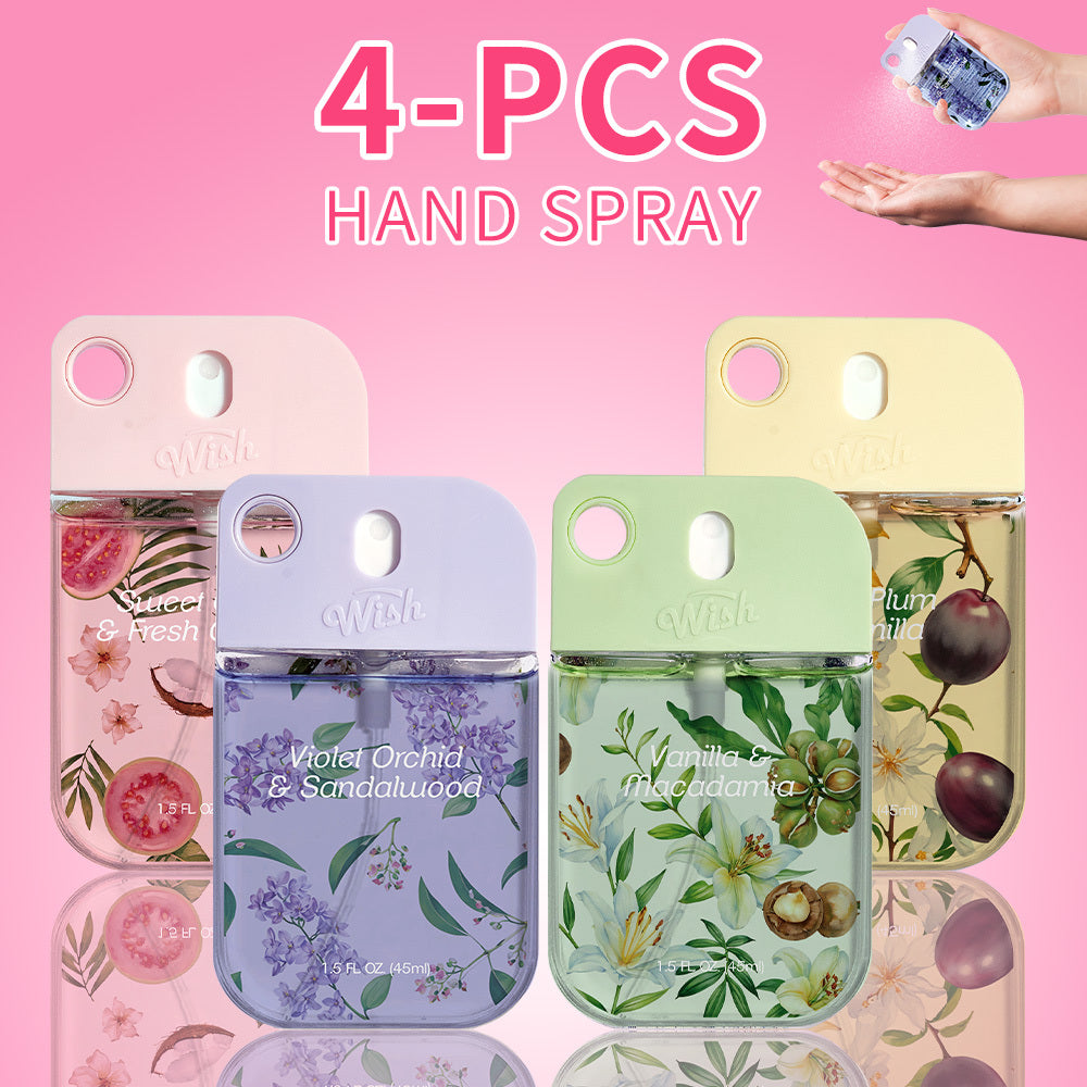 8 Scents of hand Perfume spray, (1.5 OZ/45 ML each) mini travel essential items, Portable Aloe Vera Hand Perfume Spray, Power Mist Hydrating, Hands Cleaning, Hydrated, And Delicately Scented.Travel Size For Moisturizing Hand