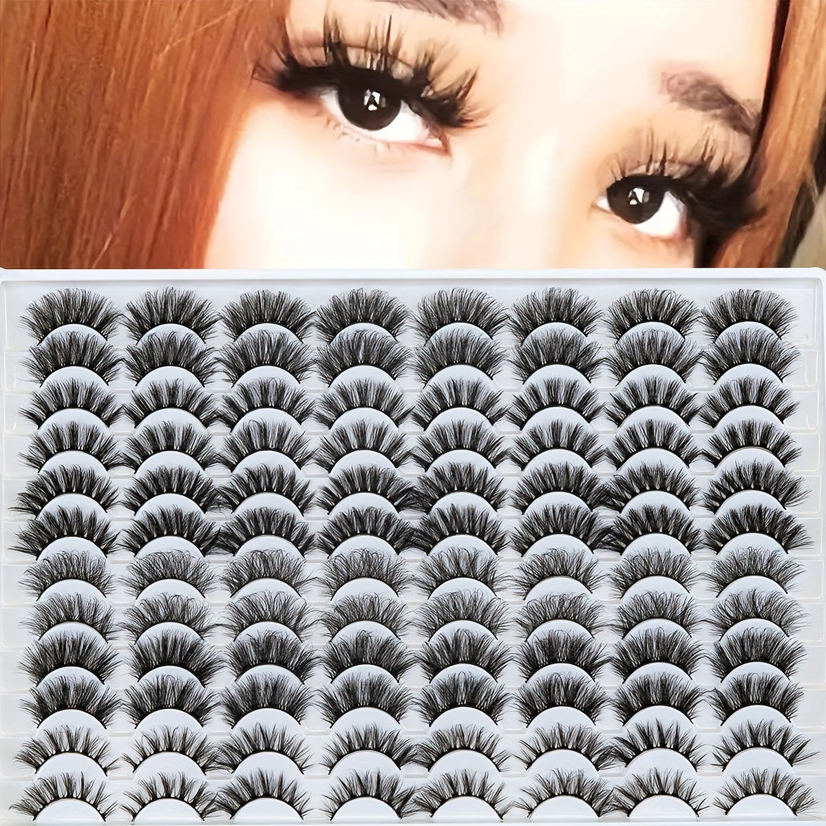 48 Pairs of Artificial Mink False Eyelashes, Fluffy and Natural Curl, Thick and Messy, Suitable for Daily Work and Party Eye Makeup - Mother's Eye Makeup Set, Makeup Tools