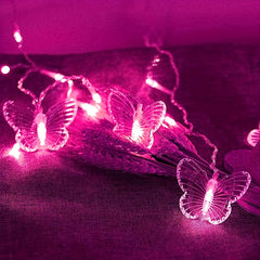 1pcs LED Christmas Light, LED Decorative Fairy String Light, 21.3ft/6.5m Butterfly Curtain Light, 8 Modes Twinkle String Light, Remote+ USB Powered Window Fairy Light, Holiday Wedding Party Bedroom Patio Decorative Light